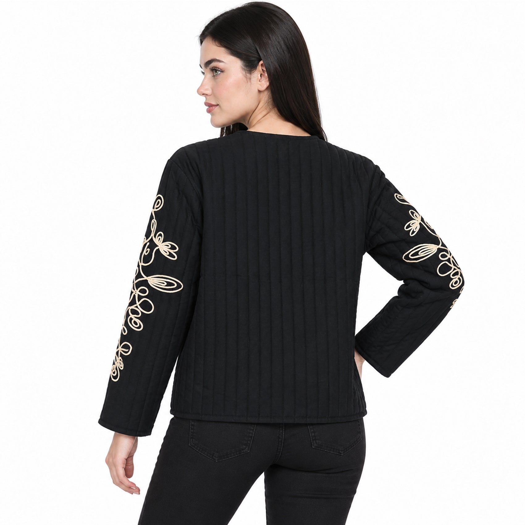 Chamarra Ligera Para Mujer Con Bordado Jx3225 Marca G8 Moda®