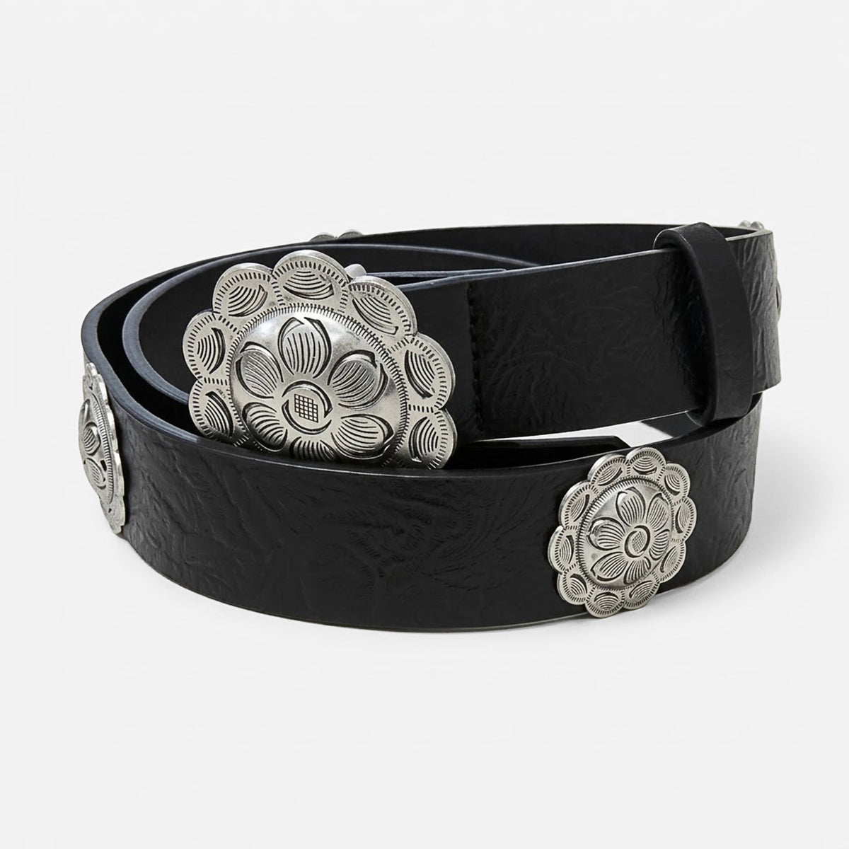 Cinturon Estilo Boho Western Con Hebilla Floral Para Mujer