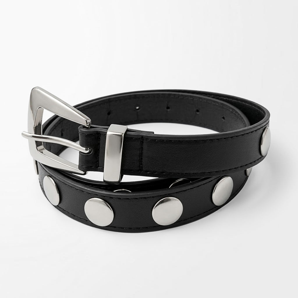 Cinturón Casual Básico Para Mujer Con Remaches Metálicos