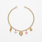 Collar Dorado Para Mujer Con Dijes Románticos Bisutería Fina