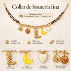 Collar Animal Print Con Dijes Para Mujer Bisutería Fina