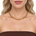Collar Para Mujer Cadena Dorada De Eslabones Ovalados