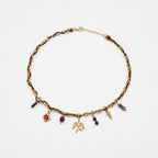Collar De Mujer Cadena Entrelazada Estilo Bohemio Con Dijes