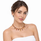 Collar De Mujer Cadena Entrelazada Estilo Bohemio Con Dijes