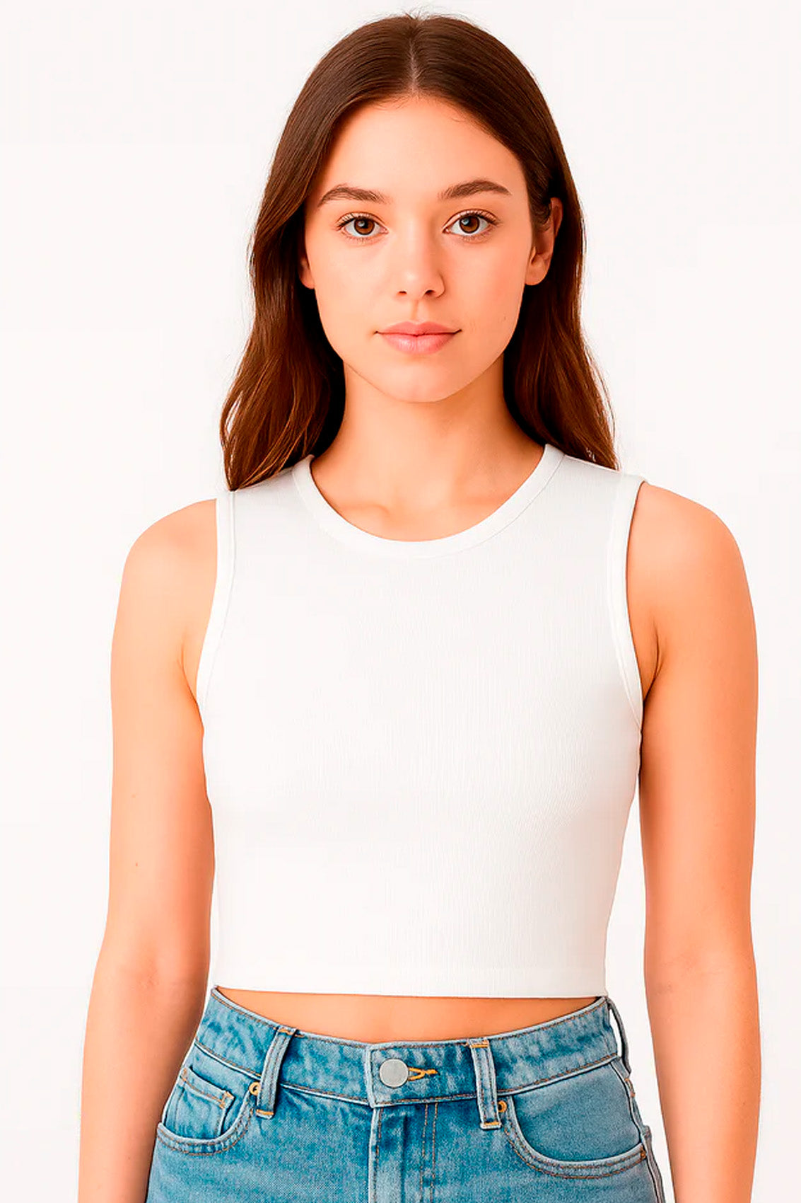 Top Canale Casual De Mujer Mod.tw1320 The Workshop® Blanco