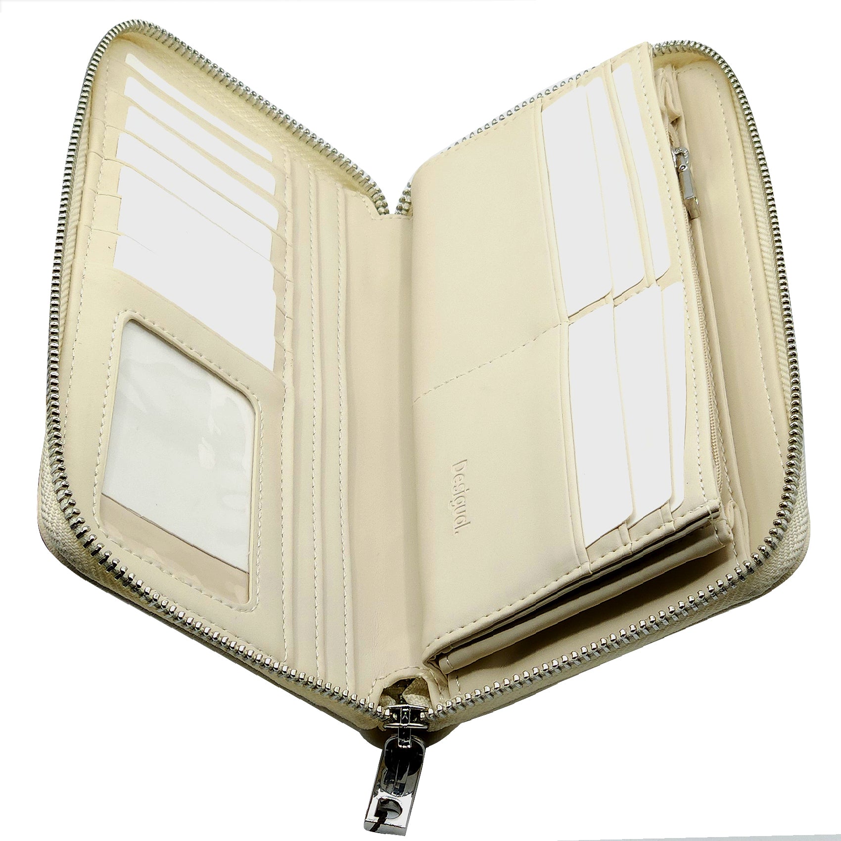 Cartera Para Dama Bordada Mod. 25sapy Marca Desigual® Hueso