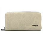 Cartera Para Dama Bordada Mod. 25sapy Marca Desigual® Hueso