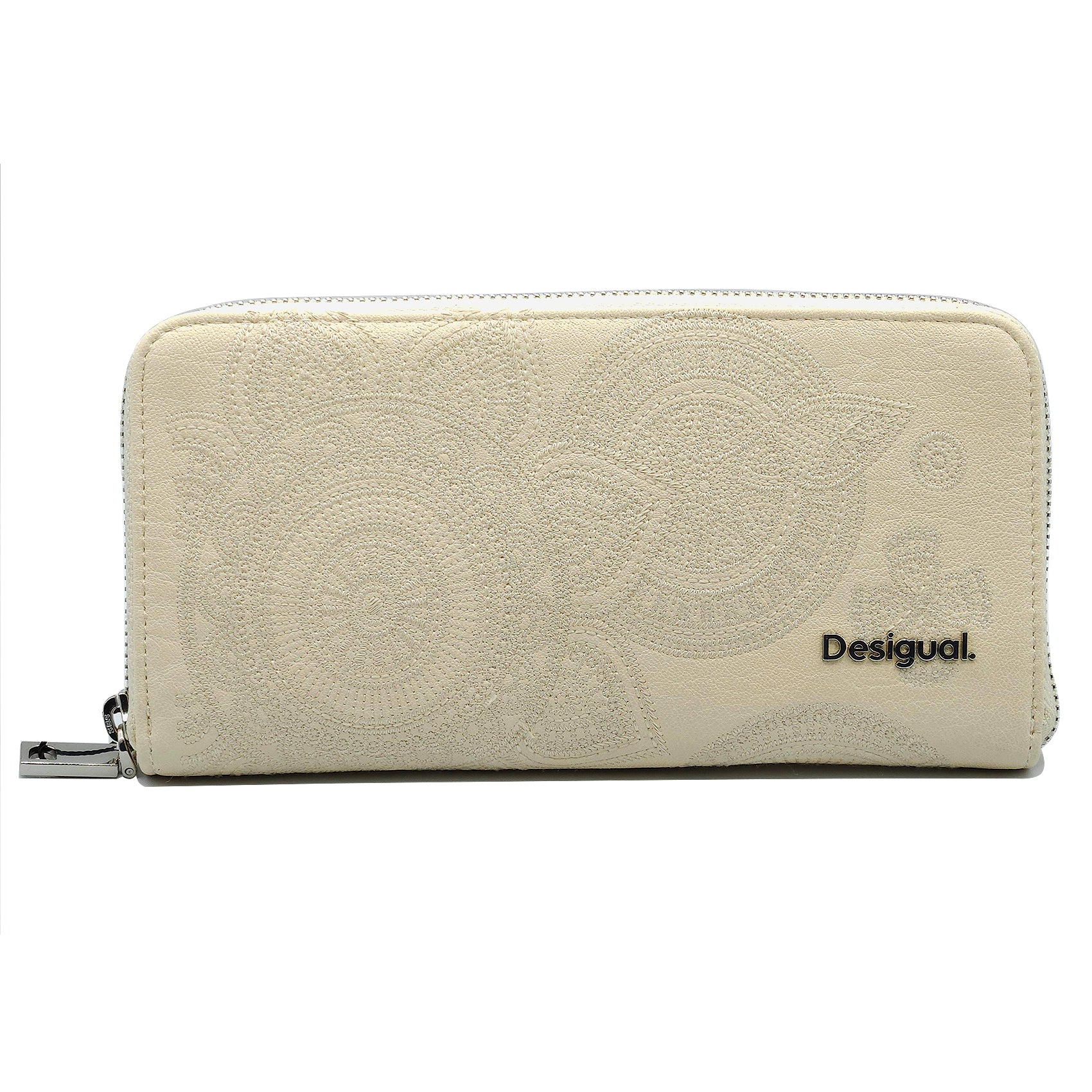 Cartera Para Dama Bordada Mod. 25sapy Marca Desigual® Hueso