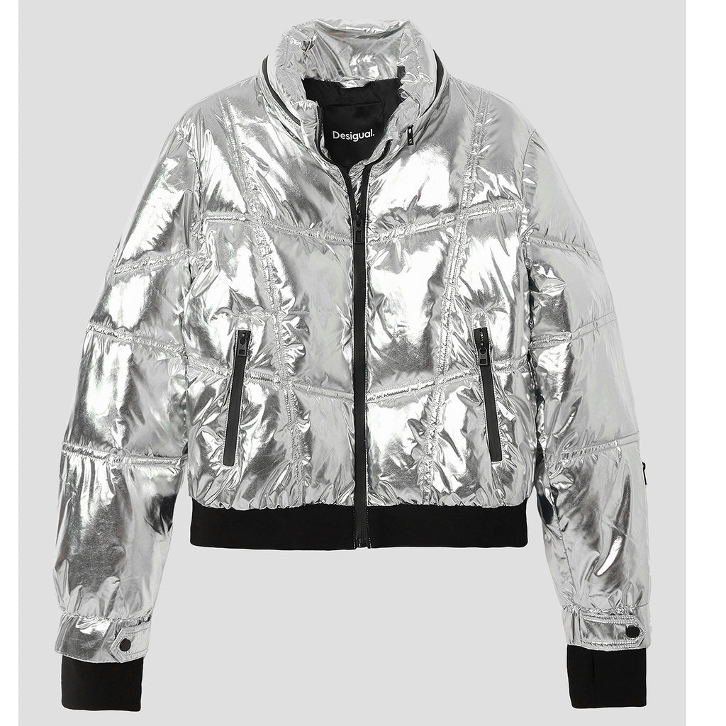 Chamarra Acolchada Impermeable Metalizada De Dama Desigual®