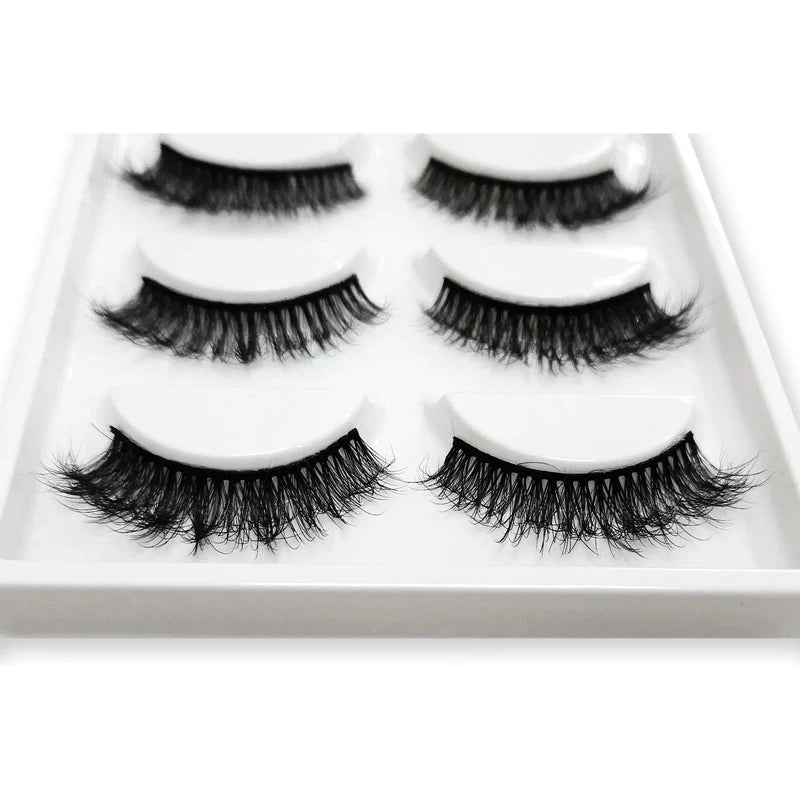 Pestañas Postizas En Tira 5 Pares Marca Kfer Valtierra® Negro Whispy K8 C 1.5 Cm