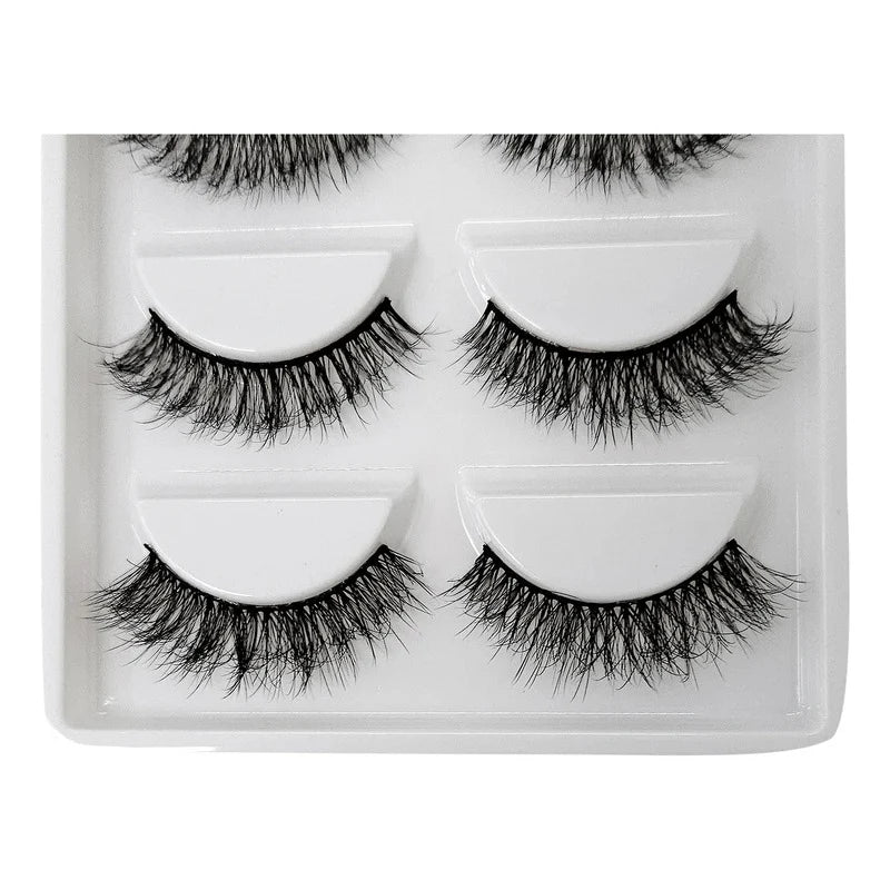 Pestañas Postizas En Tira 5 Pares Marca Kfer Valtierra® Negro Whispy K8 C 1.5 Cm