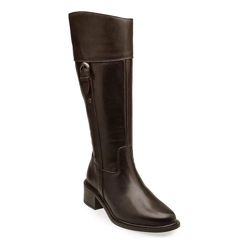 Bota Larga De Mujer 5cm Mod. D1224363 Marca Dockers® Marrón Oscuro