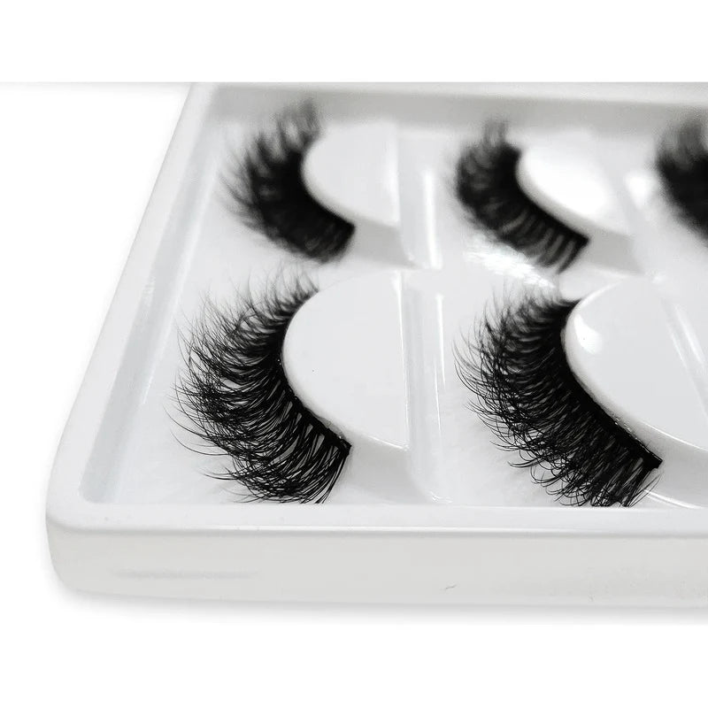 Pestañas Postizas En Tira 5 Pares Marca Kfer Valtierra® Negro Whispy K8 C 1.5 Cm