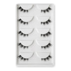 Pestañas Postizas En Tira 5 Pares Marca Kfer Valtierra® Negro Cutie C 1 Cm