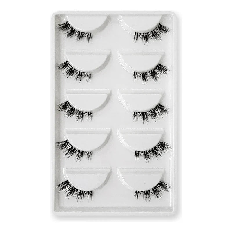 Pestañas Postizas En Tira 5 Pares Marca Kfer Valtierra® Negro Cutie C 1 Cm