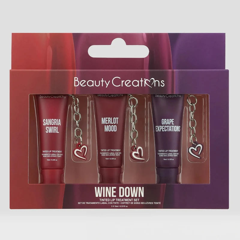 Set De Labiales 3pz Tratamiento Hidratante Beauty Creations® Wine Down