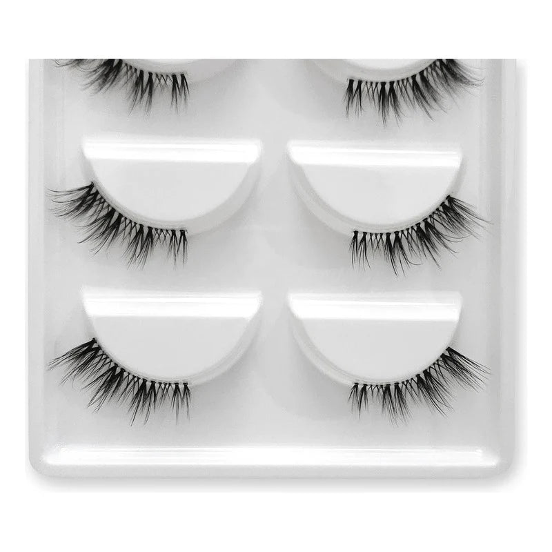 Pestañas Postizas En Tira 5 Pares Marca Kfer Valtierra® Negro Cutie C 1 Cm