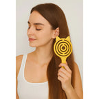 Cepillo Hueco Anti Enredos Cabello Grueso Y Delgado Flori® Amarillo