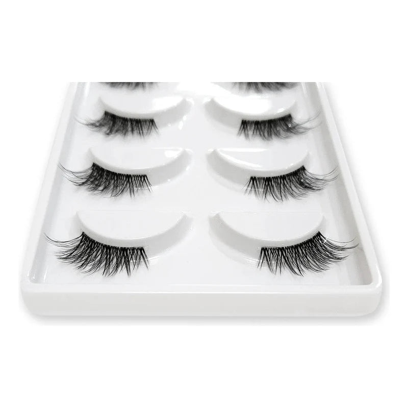 Pestañas Postizas En Tira 5 Pares Marca Kfer Valtierra® Negro Teddy C 1.5 Cm