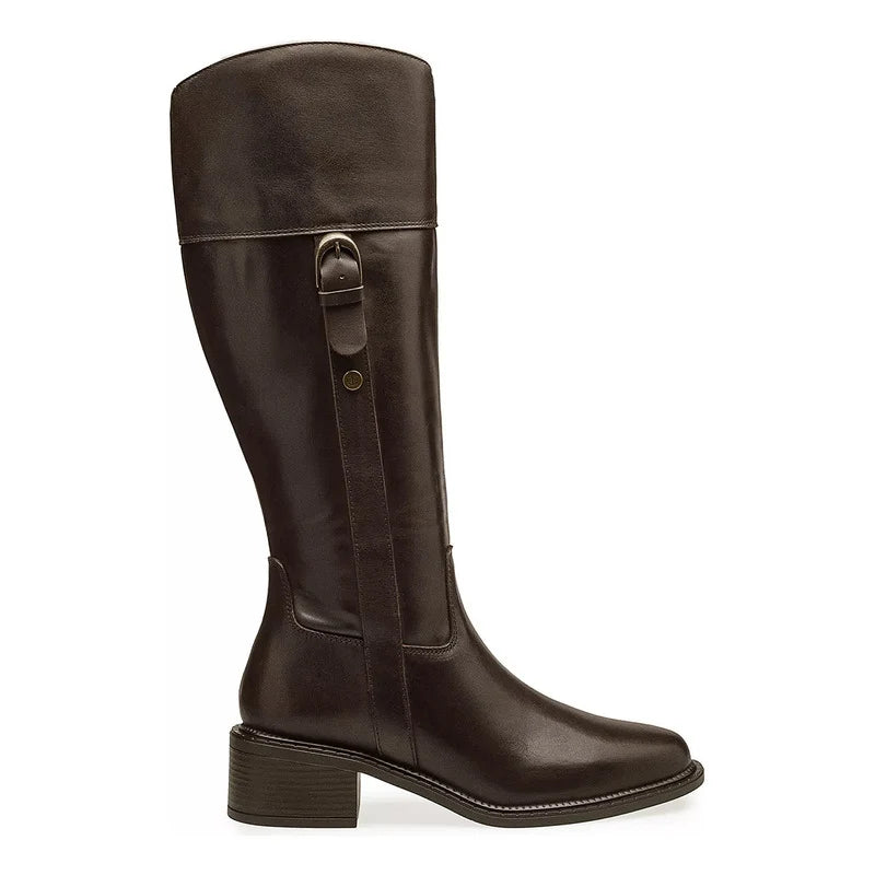 Bota Larga De Mujer 5cm Mod. D1224363 Marca Dockers® Marrón Oscuro