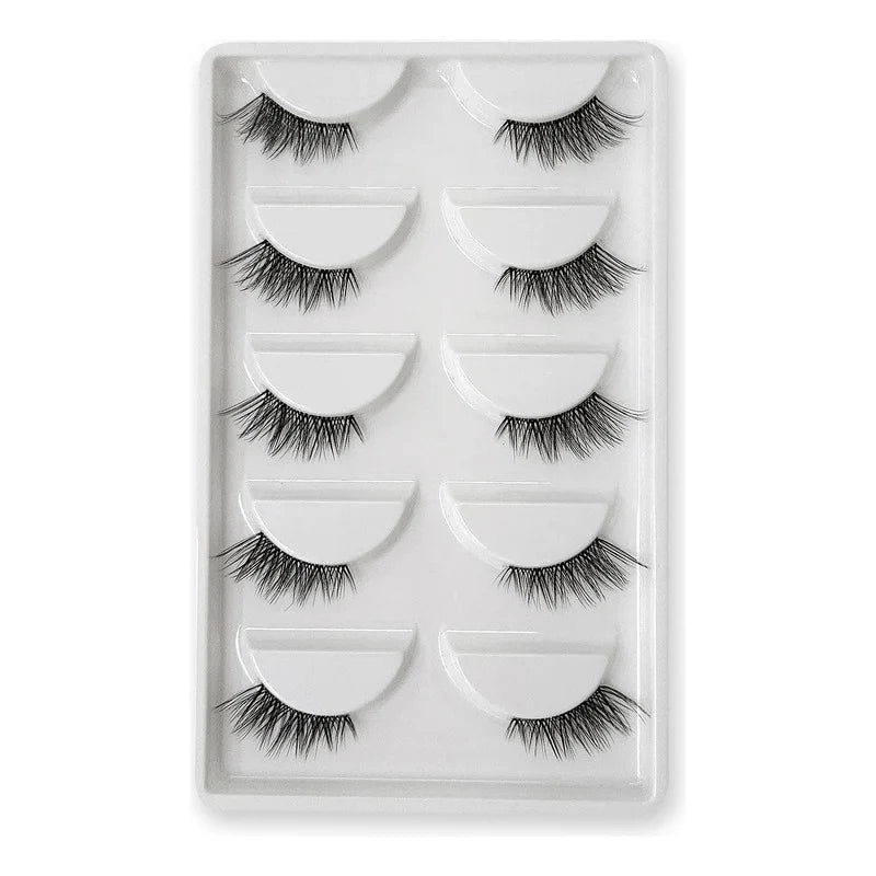 Pestañas Postizas En Tira 5 Pares Marca Kfer Valtierra® Negro Teddy C 1.5 Cm