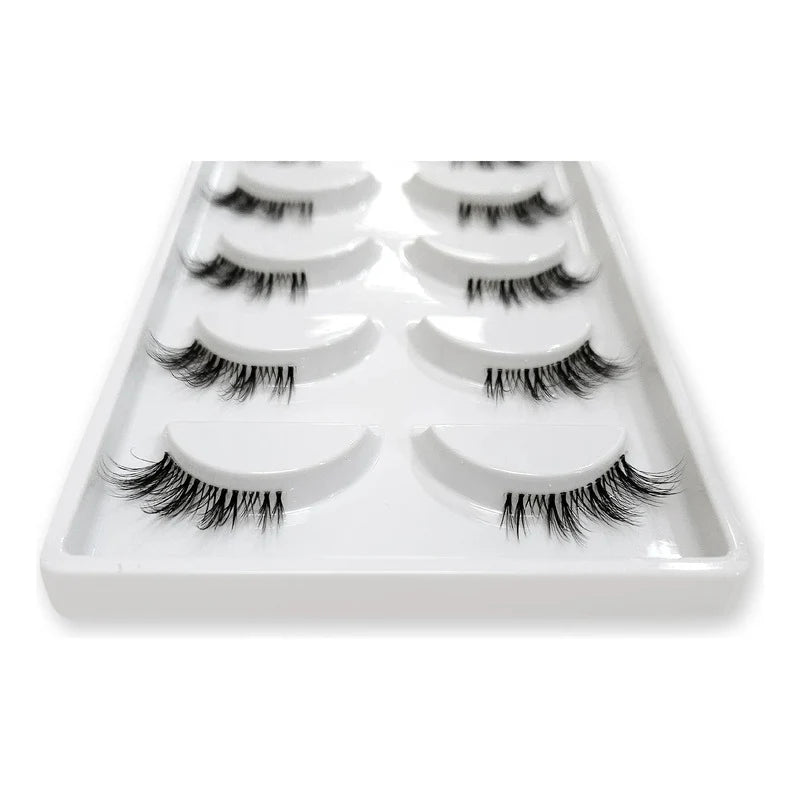 Pestañas Postizas En Tira 5 Pares Marca Kfer Valtierra® Negro Cutie C 1 Cm