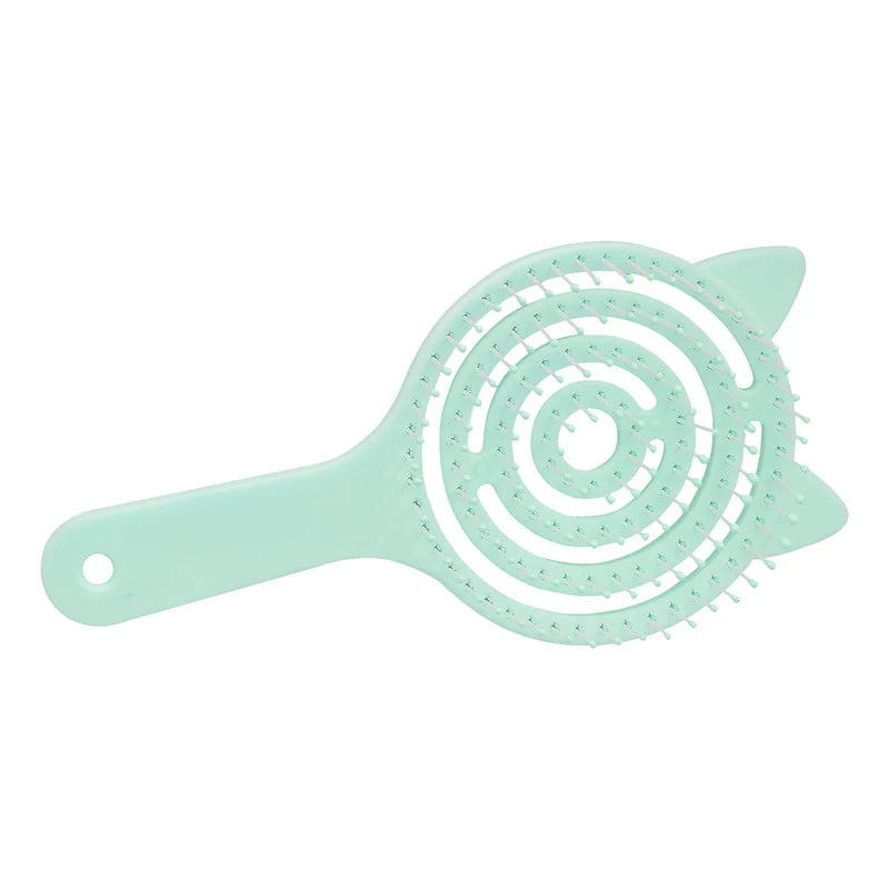 Cepillo Hueco Anti Enredos Cabello Grueso Y Delgado Flori® Verde Agua
