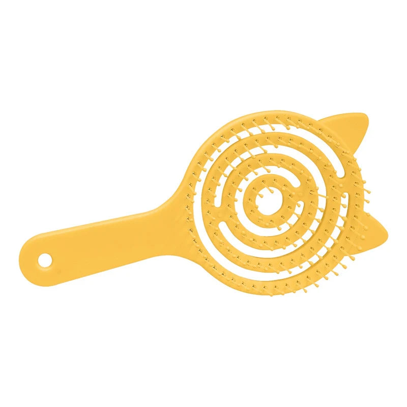 Cepillo Hueco Anti Enredos Cabello Grueso Y Delgado Flori® Amarillo
