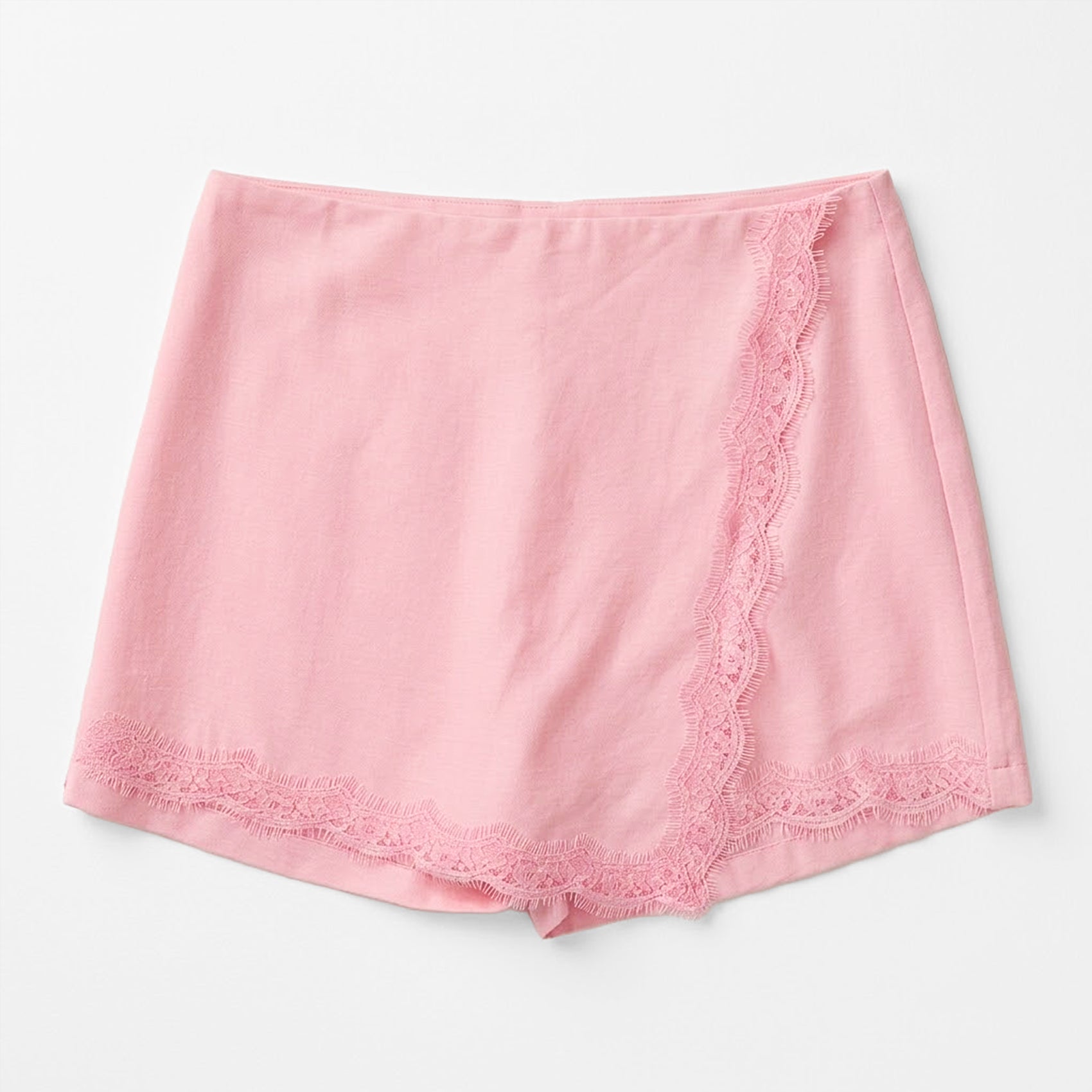 Falda Short Con Encaje Para Mujer 45-26 Rosa London Fashion®