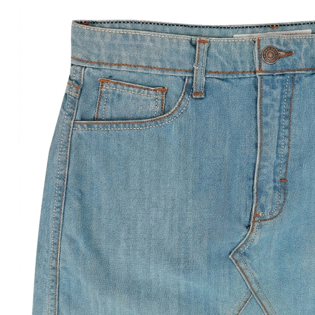 Falda De Mezclilla Para Mujer Mod. Ssjsskd Marca Skannda® Azul Claro