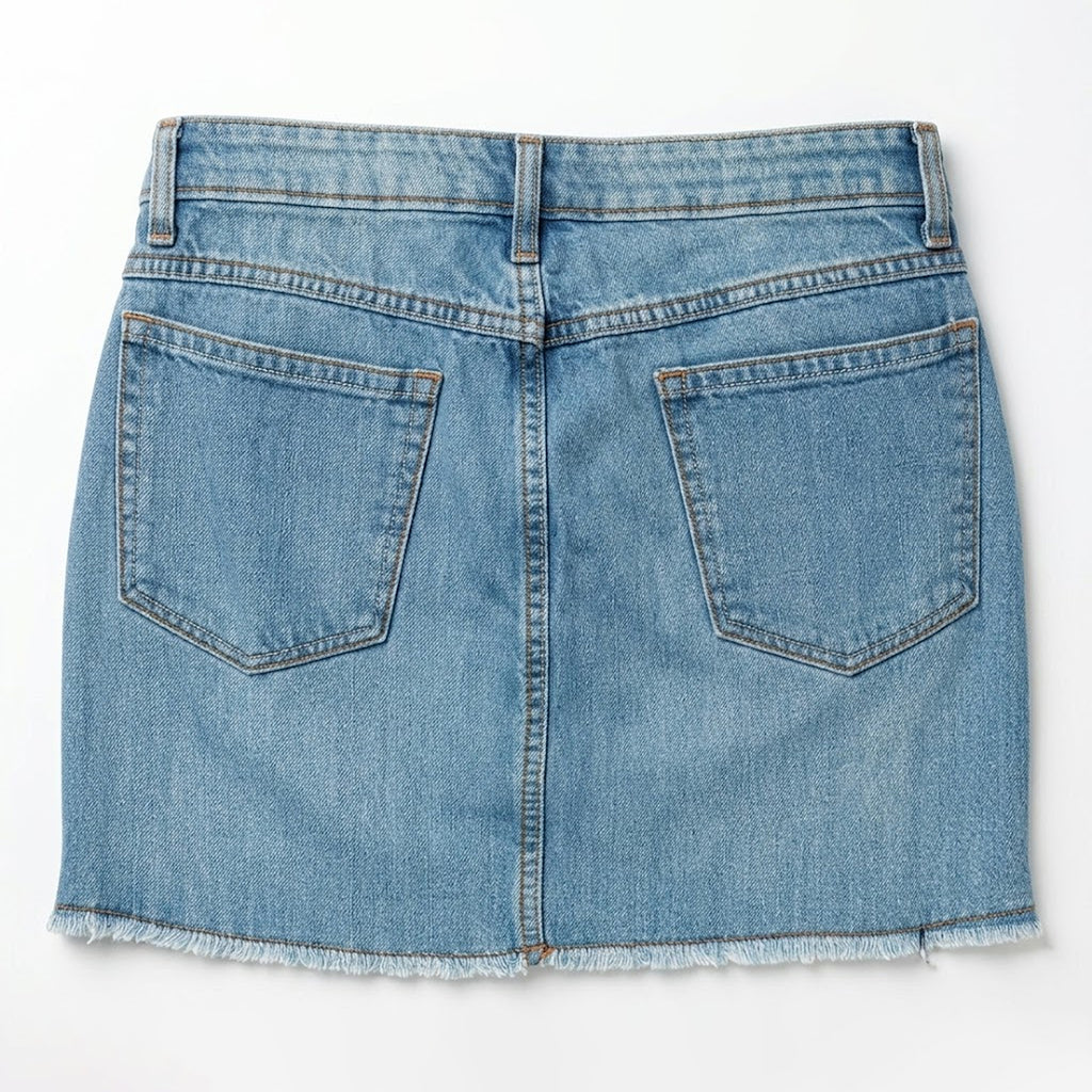 Falda De Mezclilla Para Mujer Mod. Ssjsskd Marca Skannda® Azul Claro