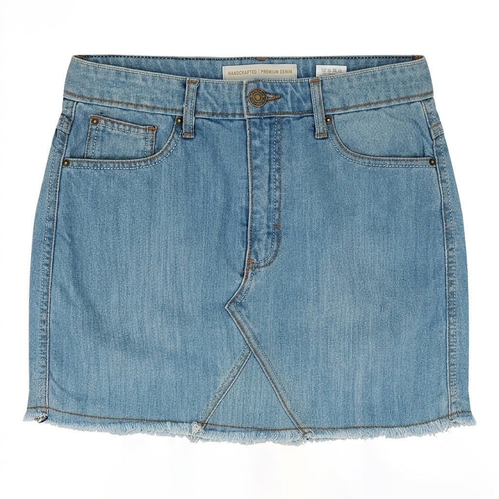 Falda De Mezclilla Para Mujer Mod. Ssjsskd Marca Skannda® Azul Claro