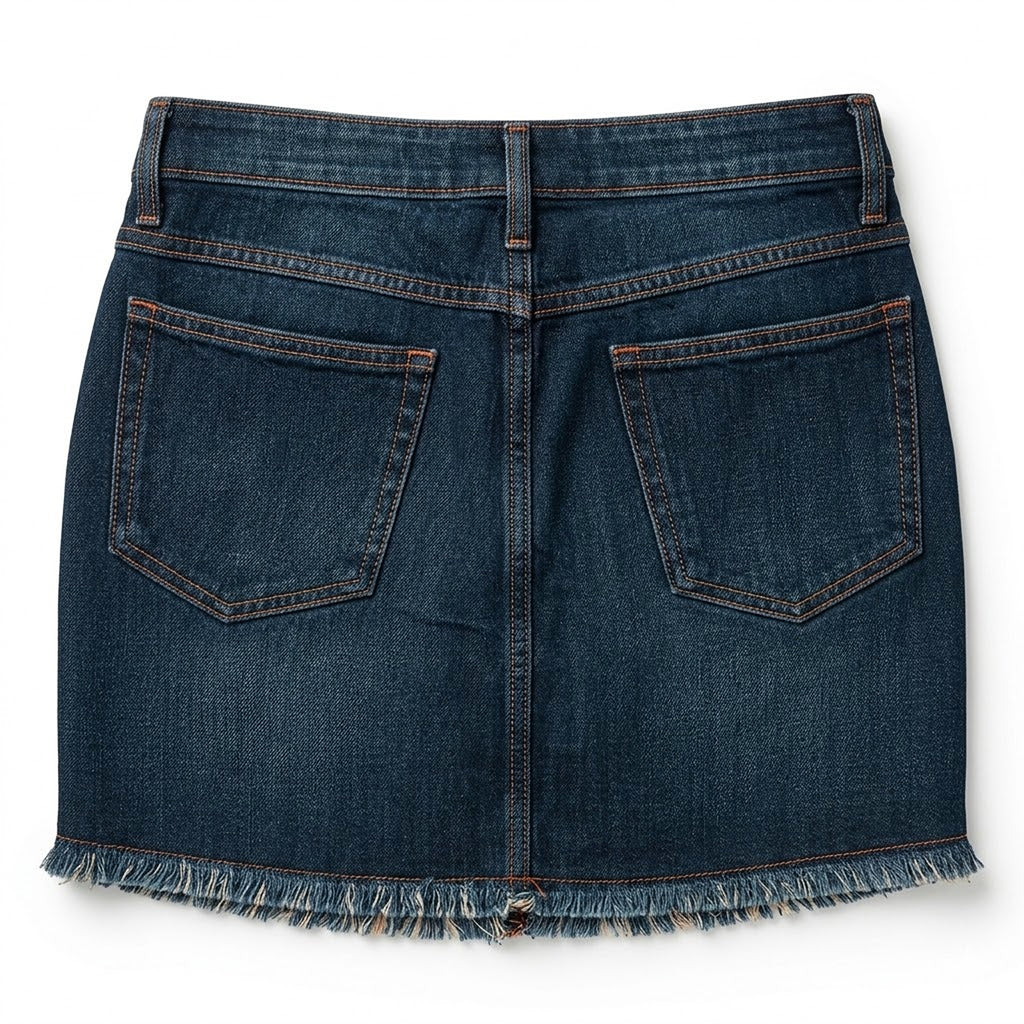 Falda De Mezclilla Para Mujer Mod. Ssjsskd Marca Skannda® Azul Oscuro