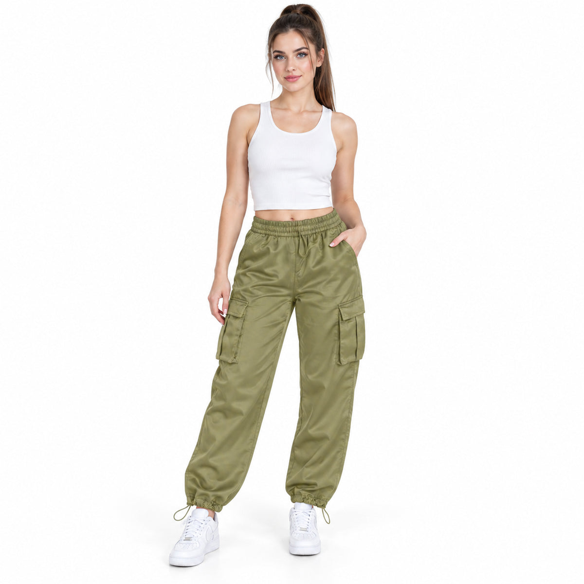 Pantalón Jogger Tipo Satín Mod. 158030 Marca Love Tree®