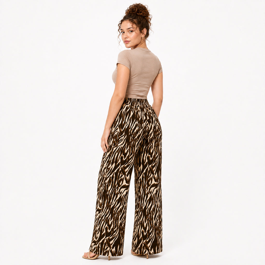 Pantalón Palazzo Animal Print Mujer Tipo Lino 56613 Stop®