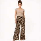 Pantalón Palazzo Animal Print Mujer Tipo Lino 56613 Stop®