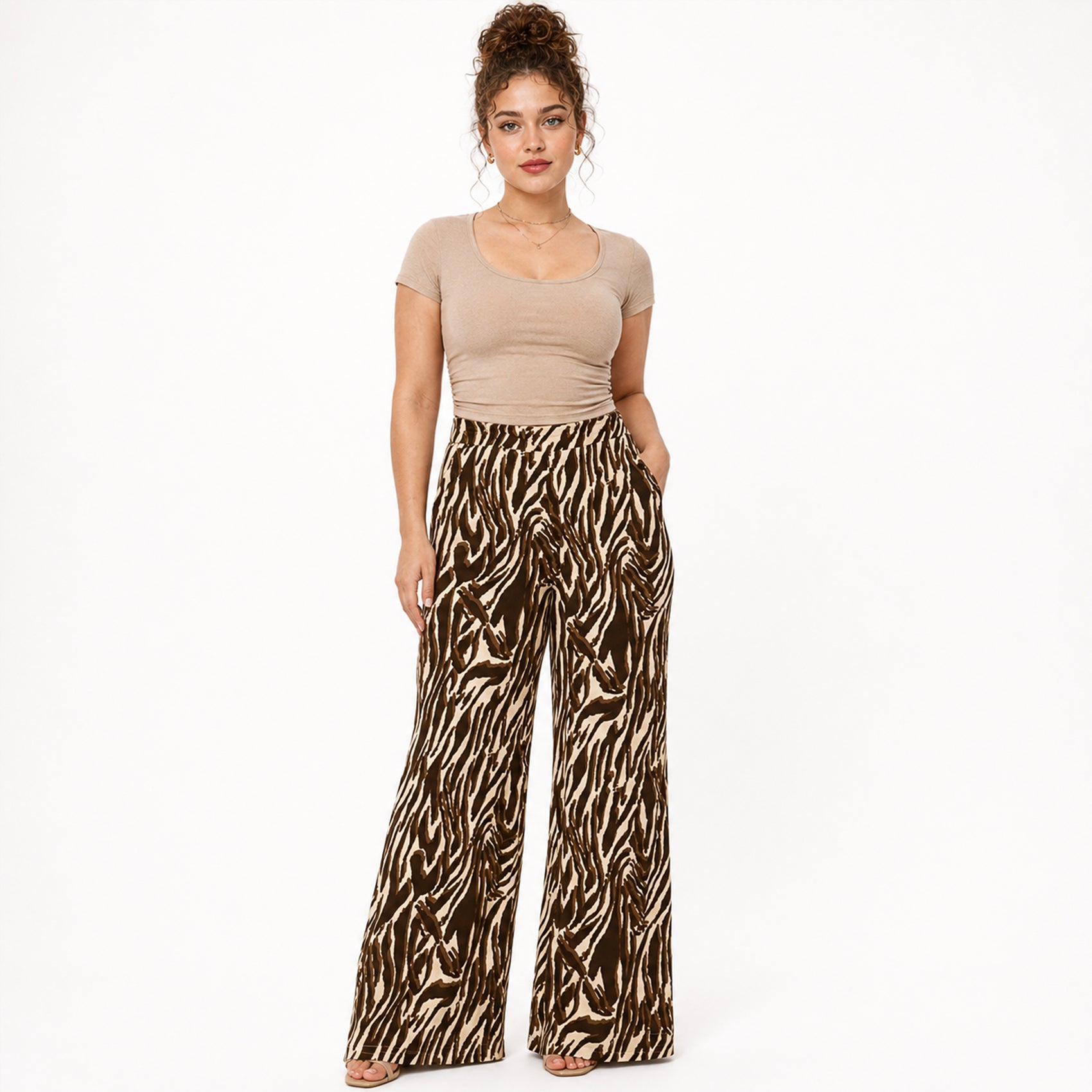 Pantalón Palazzo Animal Print Mujer Tipo Lino 56613 Stop®