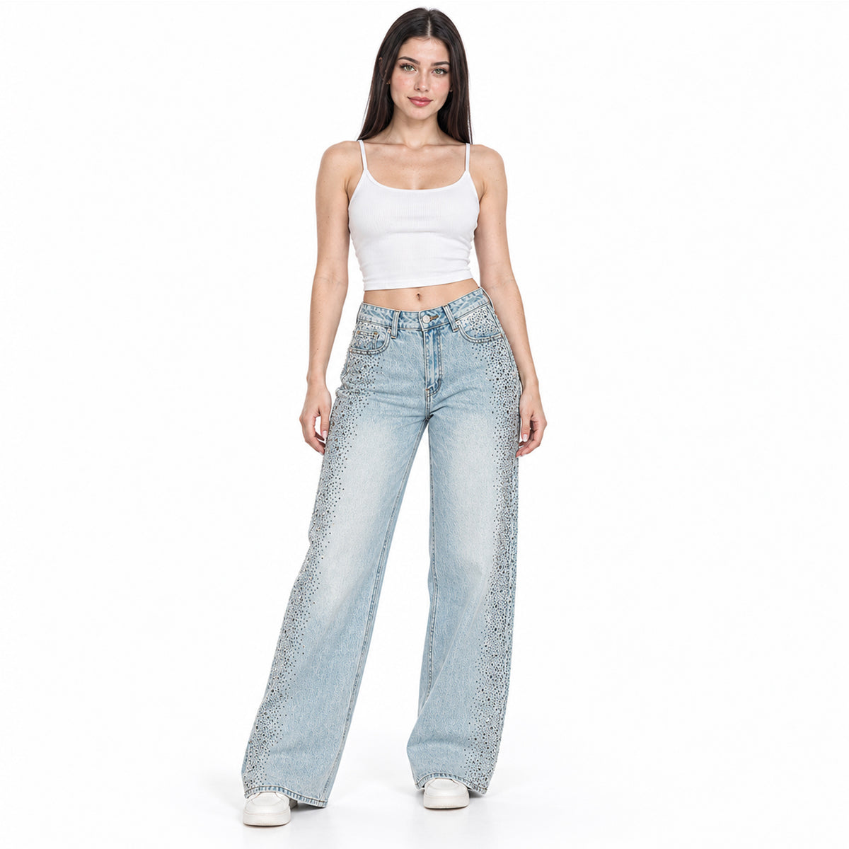Pantalón Recto Holgado Jeans Para Mujer Dxd0626 Marca Doux®