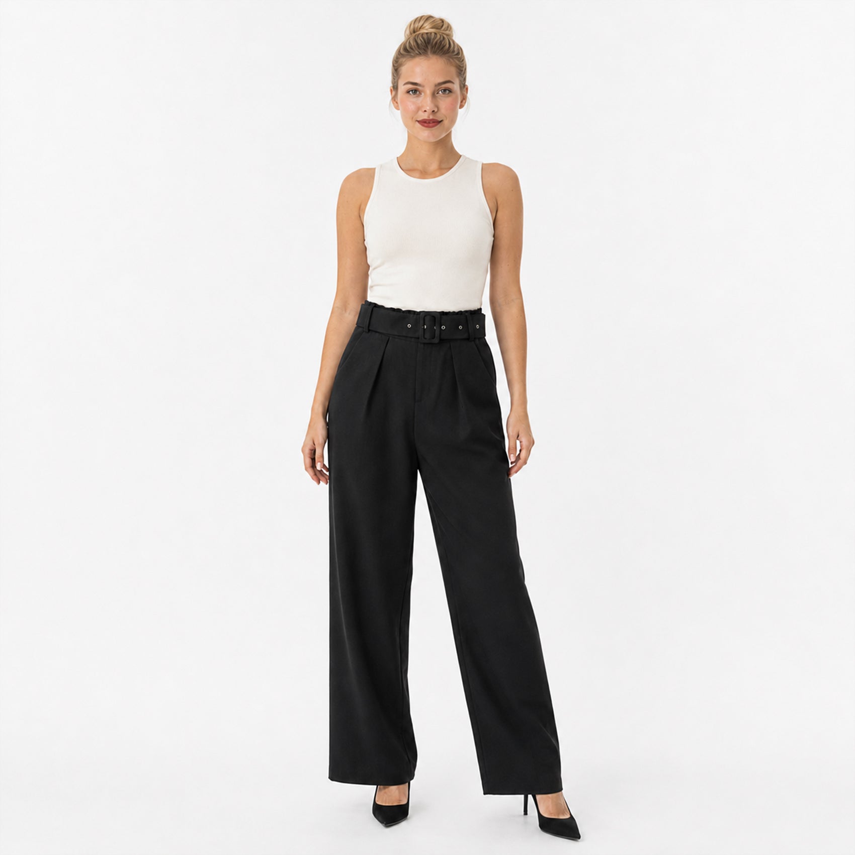 Pantalon Con Cinturon Para Mujer Mod. Kf099 Marca Julys®