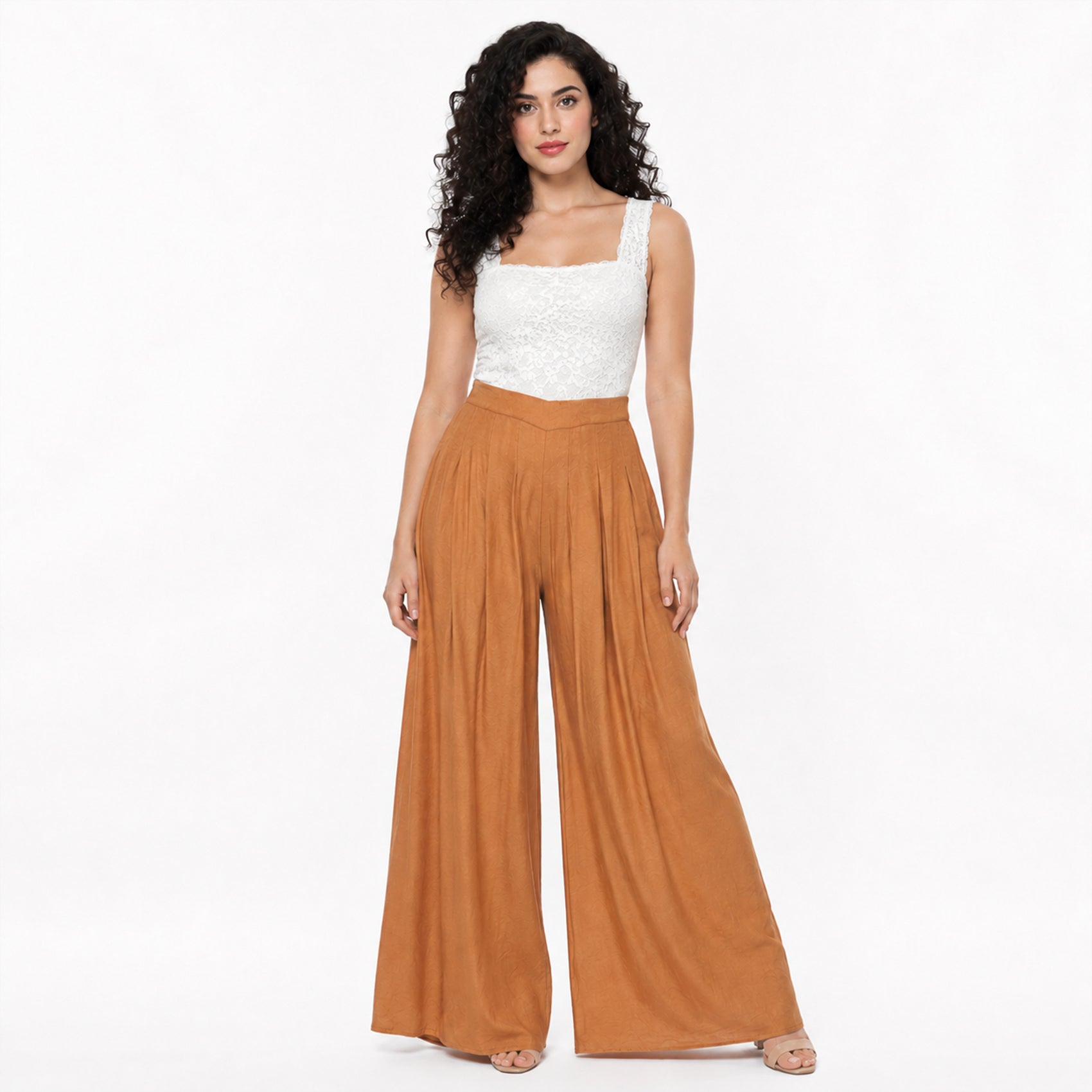 Pantalón Palazzo Lino Pierna Ancha Pg00677 Marca Ferriano®