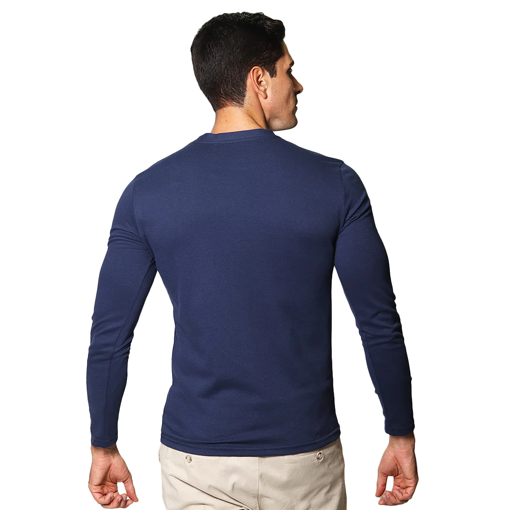 Playera De Hombre Manga Larga Mod.a35302 Marca Bobois®