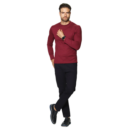 Playera De Hombre Manga Larga Mod.a35303 Marca Bobois®