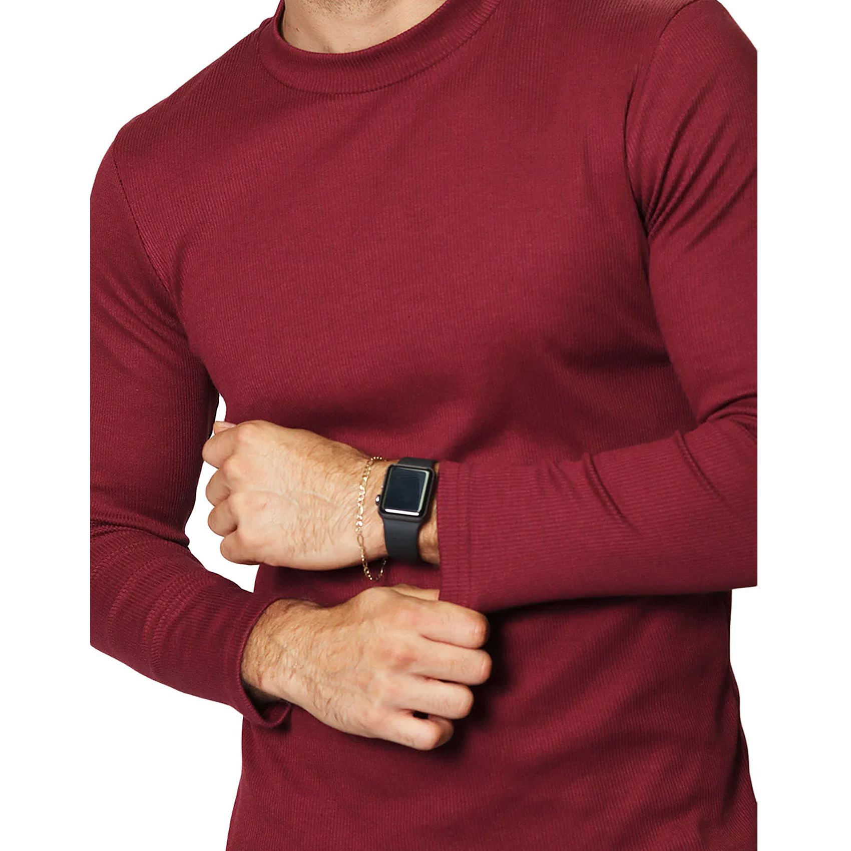 Playera De Hombre Manga Larga Mod.a35303 Marca Bobois®