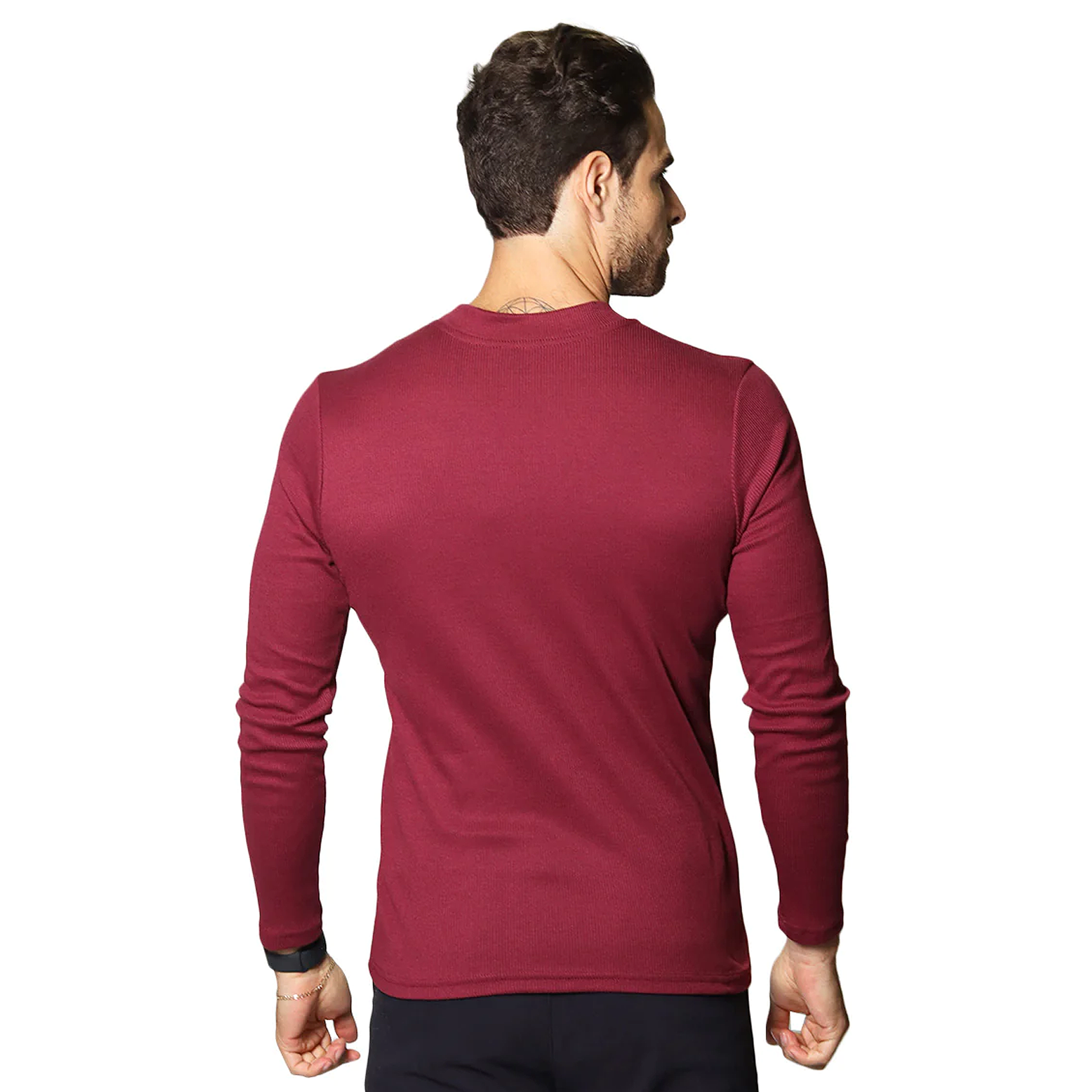 Playera De Hombre Manga Larga Mod.a35303 Marca Bobois®