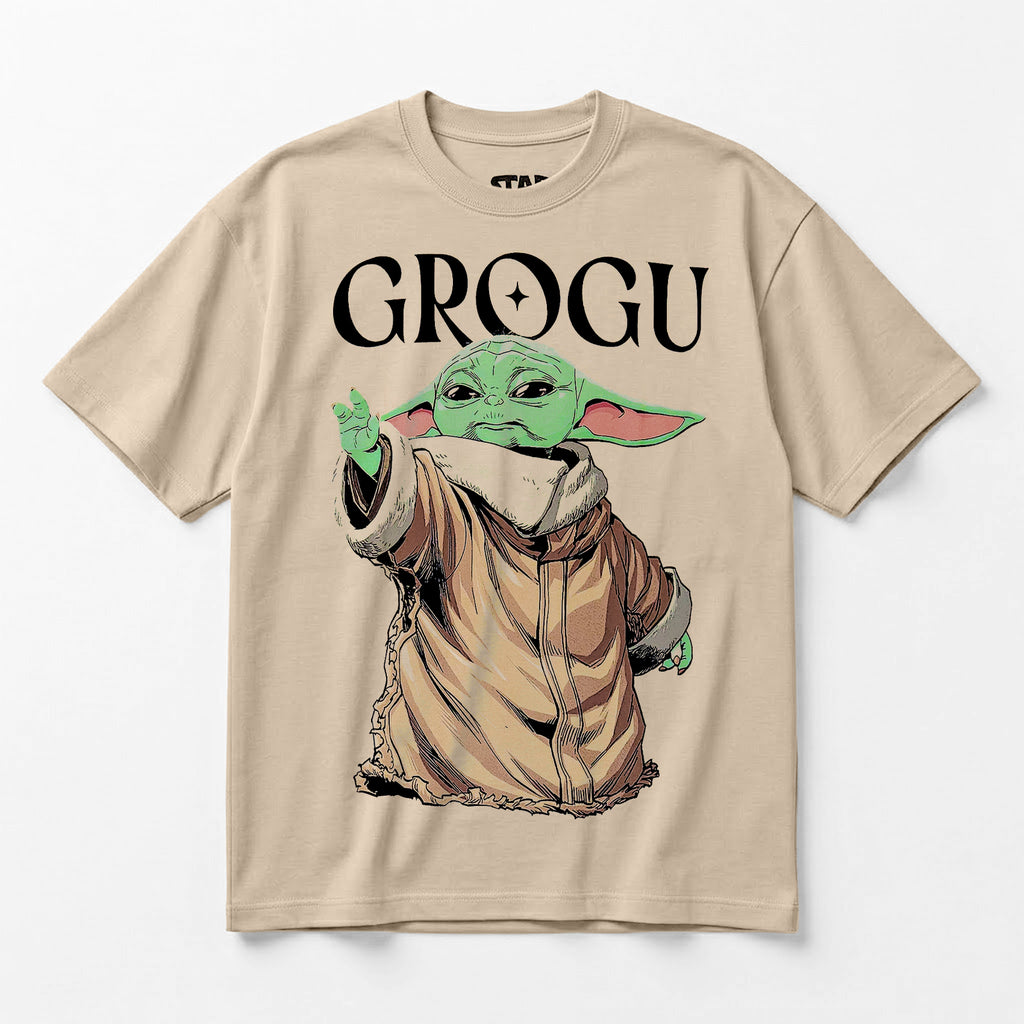 Playera Oversize Fit De Hombre Grogu Mascara De Latex®