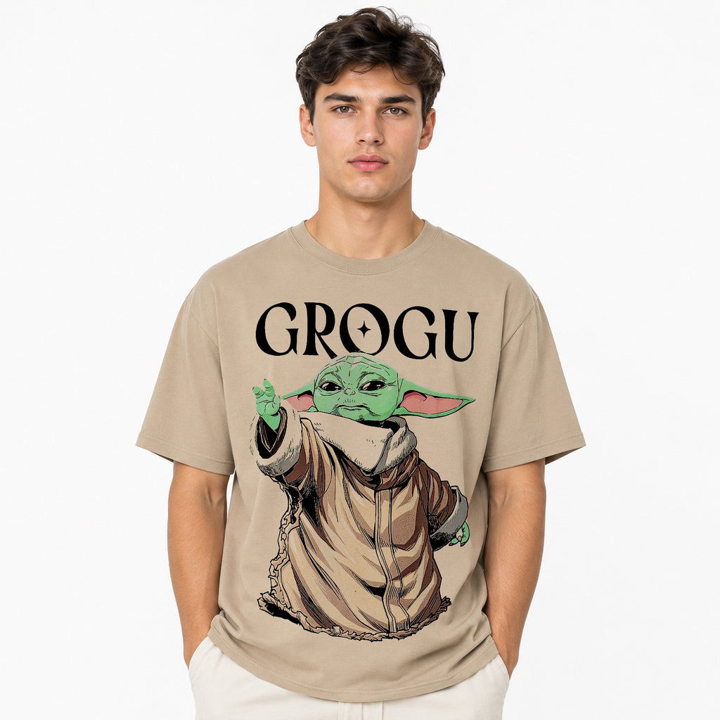 Playera Oversize Fit De Hombre Grogu Mascara De Latex®