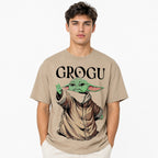 Playera Oversize Fit De Hombre Grogu Mascara De Latex®