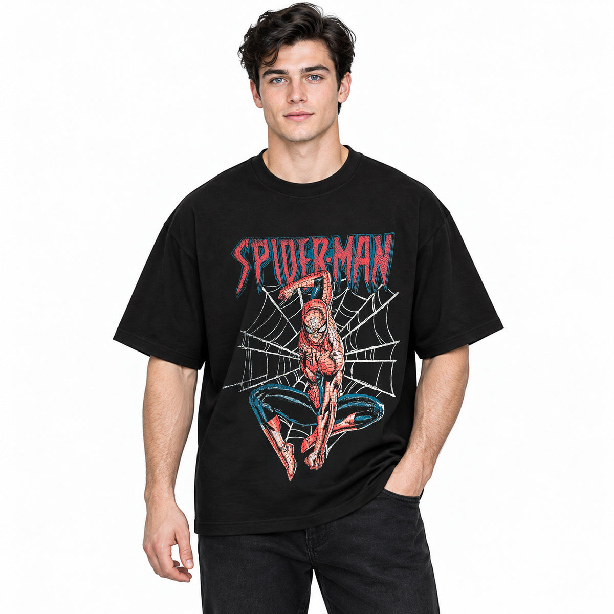 Playera Oversize Fit Hombre Spider Force Mascara De Latex®
