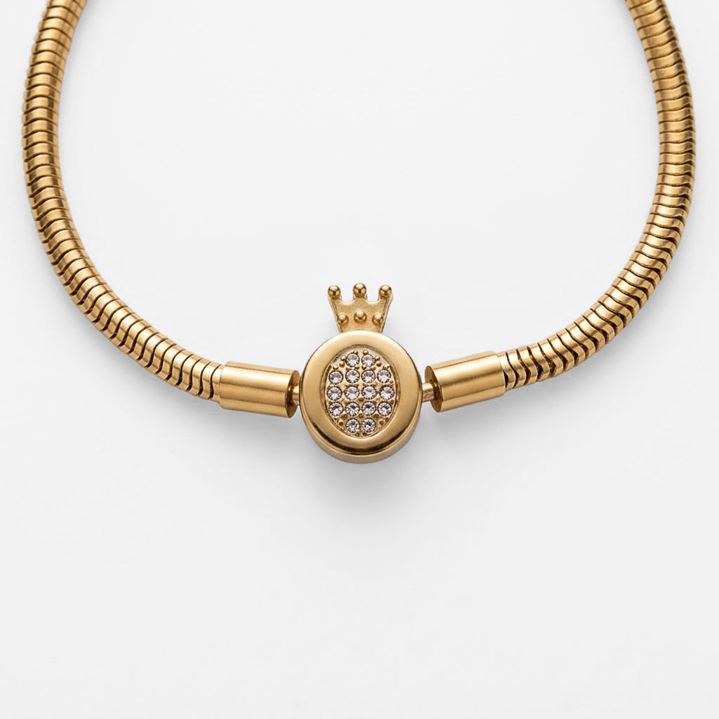 Pulsera Elegante Con Corona Para Mujer Bisutería Fina