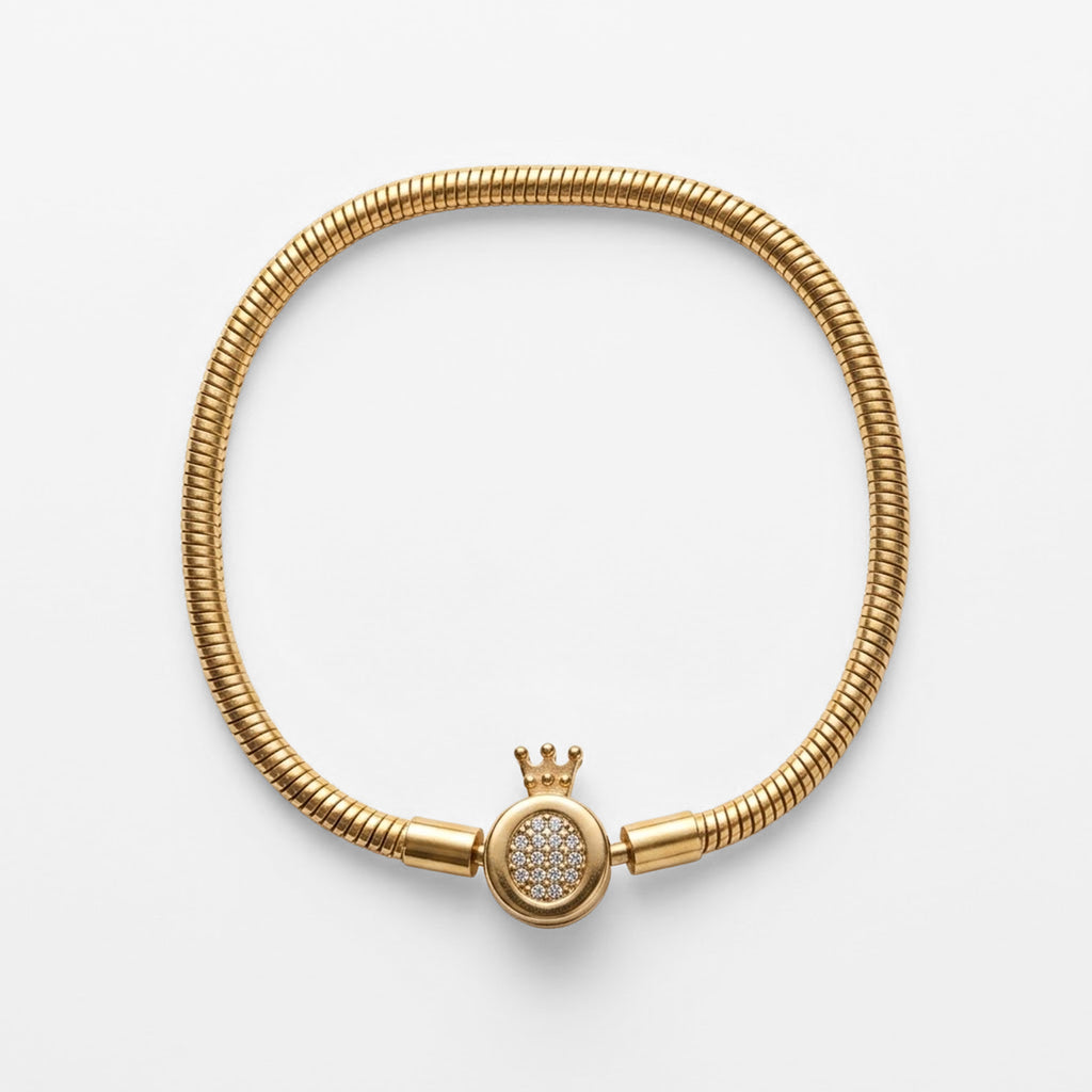 Pulsera Elegante Con Corona Para Mujer Bisutería Fina